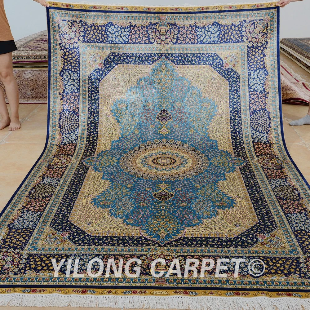 Yilong 6'x9' Vantage Ручной работы синий ковер медальон ручной работы персидские ковры(ZQG89A