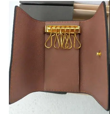 

woxk New real leather fashion wallet keys wallet 6 buckle with boxes free shipping