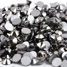 Preto Hematita 3D Nail Art ss3 ss4 ss5 ss6 ss8 ss10 ss12 ss16 ss20 ss30 ss34 Vidro/Unhas De Cristal Não HotFix Strass