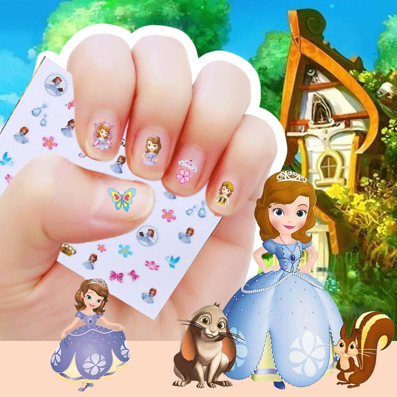 

Kids makeup children cartoon Snow White princess nail sticker Princess girl 3D nail sticker girl toys makeup for children