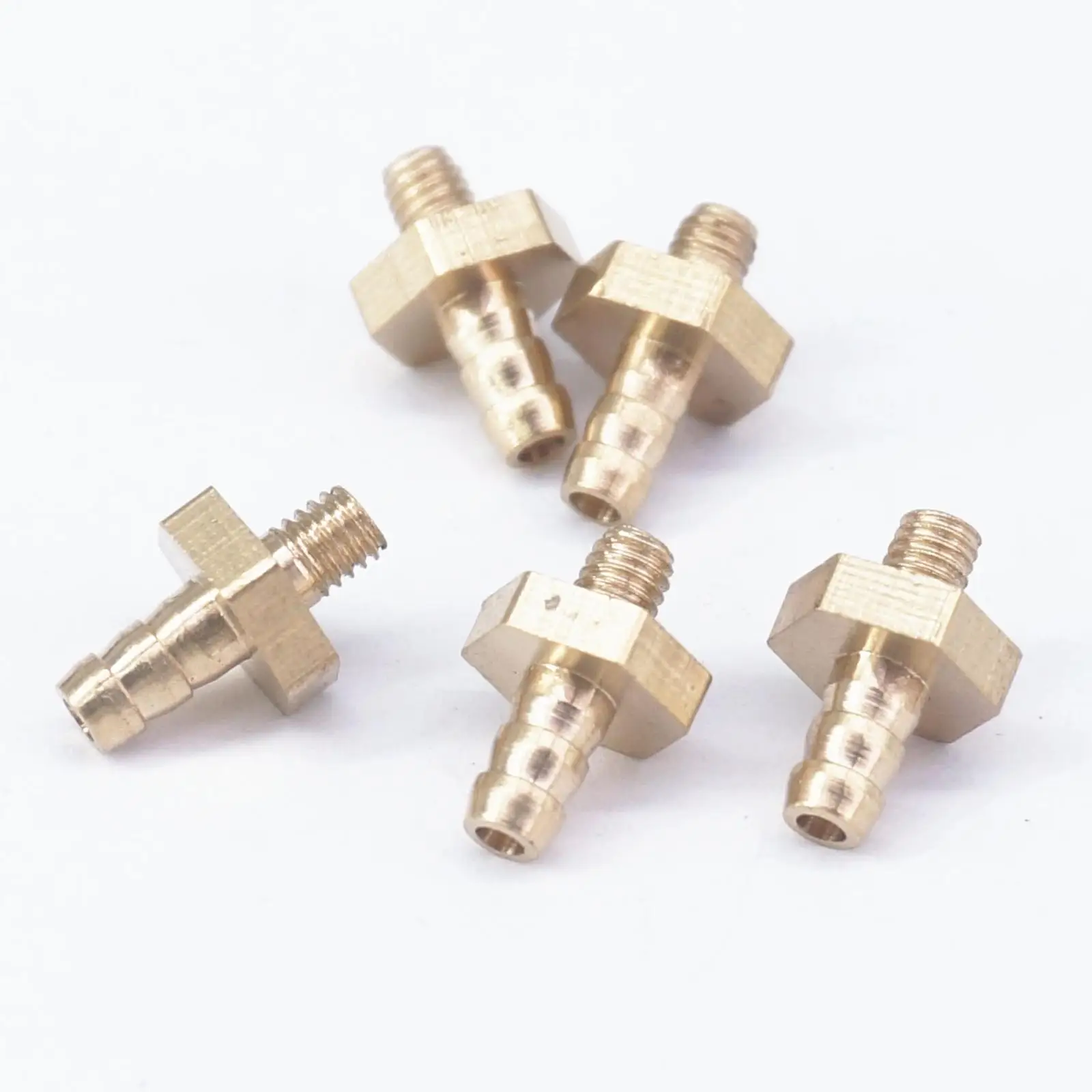 

LOT 5 Hose Barb I/D 3mm x M3 Metric Male Thread Brass coupler Splicer Connector fitting for Fuel Gas Water