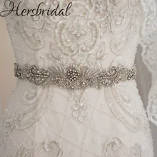 Античный серебряный хрустальный свадебный пояс Rhhinestone Аппликация Пояс невесты для свадебного платья вечерние аксессуары