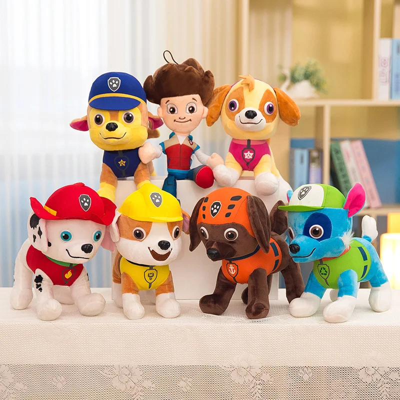 30CM Paw Patrol Dog Plush Toys Cotton Soft Puppy Canine Dolls TV Broadcast Dog Rescue Patrol Toys for Children 2D04