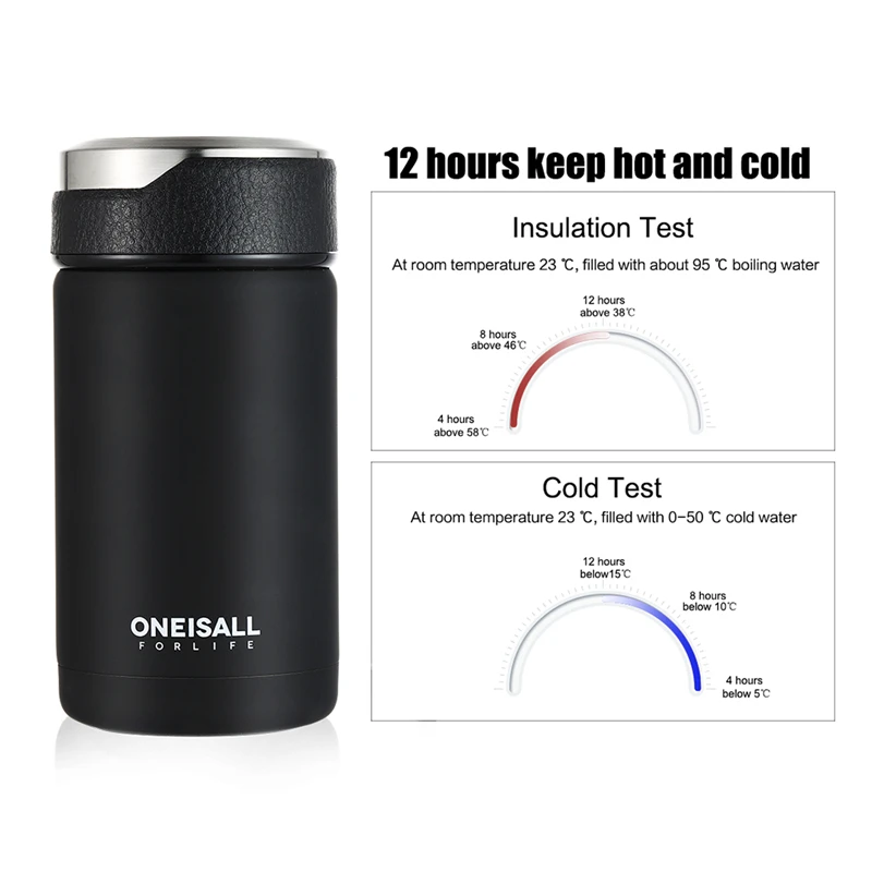 Baratos Frascos de vacío termos de café botellas Infusor de té taza de café 304 de acero inoxidable mi coche botella de aislamiento térmico 380ml nuevo