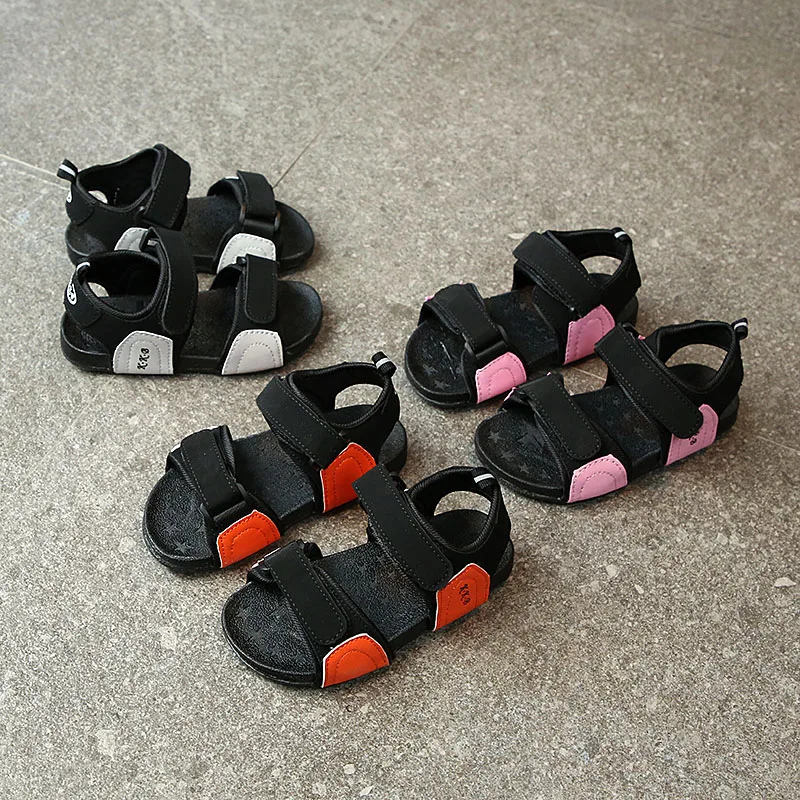 Детские сандалии для мальчиков; Новинка года; Корейская летняя детская пляжная обувь для мальчиков; Большие Детские кроссовки; детские сандалии; размеры 21-36