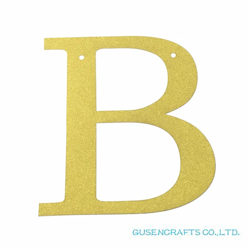 

1pcs/lot Personalized Hanging Glitter Gold Paper Letter Number Banners/Garlands Hanging With String Birthday Party Decorations