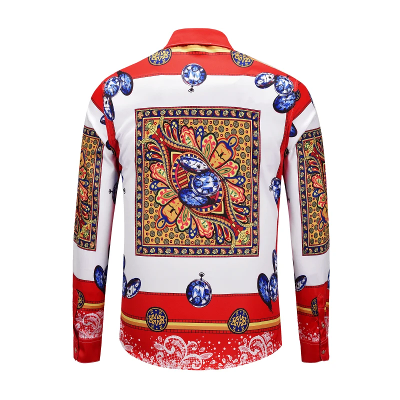 Newest Style Fashion Men Shirts 3d Pattern Print Casual Slim Fit Long Sleeve Hawaiian Shirts Camisas De Hombre High Quality