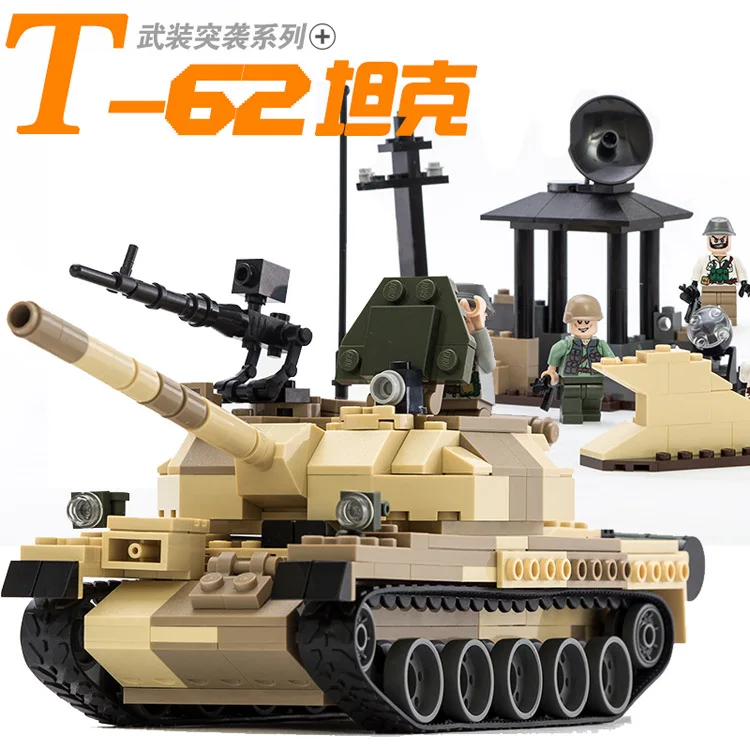 

372PCS WW2 Century Military Armed Assault Tank Wars German T-62 Tank Model Building Blocks Bricks Educational Toys For Kids Gift