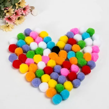 

Kids 10/15mm Multi-function Mini Colorful Soft Fluffy Pompoms Pom Poms Fur Ball Montessori Handmade DIY Sewing Craft Decor Toy