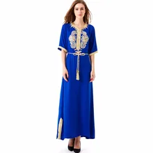 Muslim Women long sleeve long dress islamic clothing Dubai kaftan caftan turkey moroccan maxi / long Abaya turkish fashion 1606