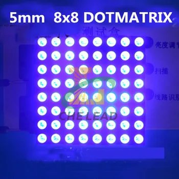 

Blue 5mm LED Dot Matrix Display 16-PIN 8x8 Common ANODE 60x60mm 2388 digital tube