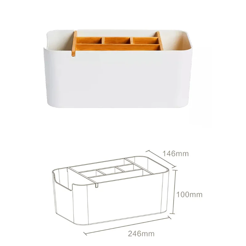 Xiaomi Mijia бамбуковое волокно коробка для хранения канцтоваров Макияж Контейнер настольная коробка для офиса умный дом дистанционное