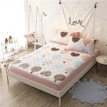 

Quilt Cotton Bed Sheet Fitted sheet Bedspread Bed cover Mattress Cover With Elastic 120cm/150cm/180cm/220cmx200cm drap de lit