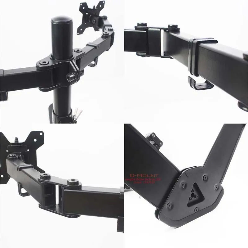 Suporte de Monitor Graus de Movimento Duplo de Aço de 360 Completo Braçadeira Base Monitor Montagem Braço Carga 9.9kgs Dl-ms02 10 -27 - Image 4