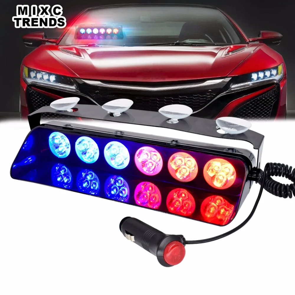 18LED Car Dash Police Strobe Flash Lights 12V Vehicle Dashboard