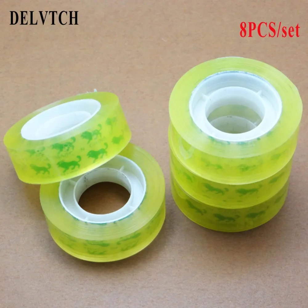 8PCS Useful 12mm Width Clear Transparent Adhesive Tape Sealing Sticky