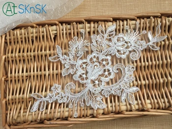 

DIY lace Newest 10PCS New Wedding Dress Headdress Veil Wedding Shoes Lace Flower applique Accessories Handmade DIY Patches