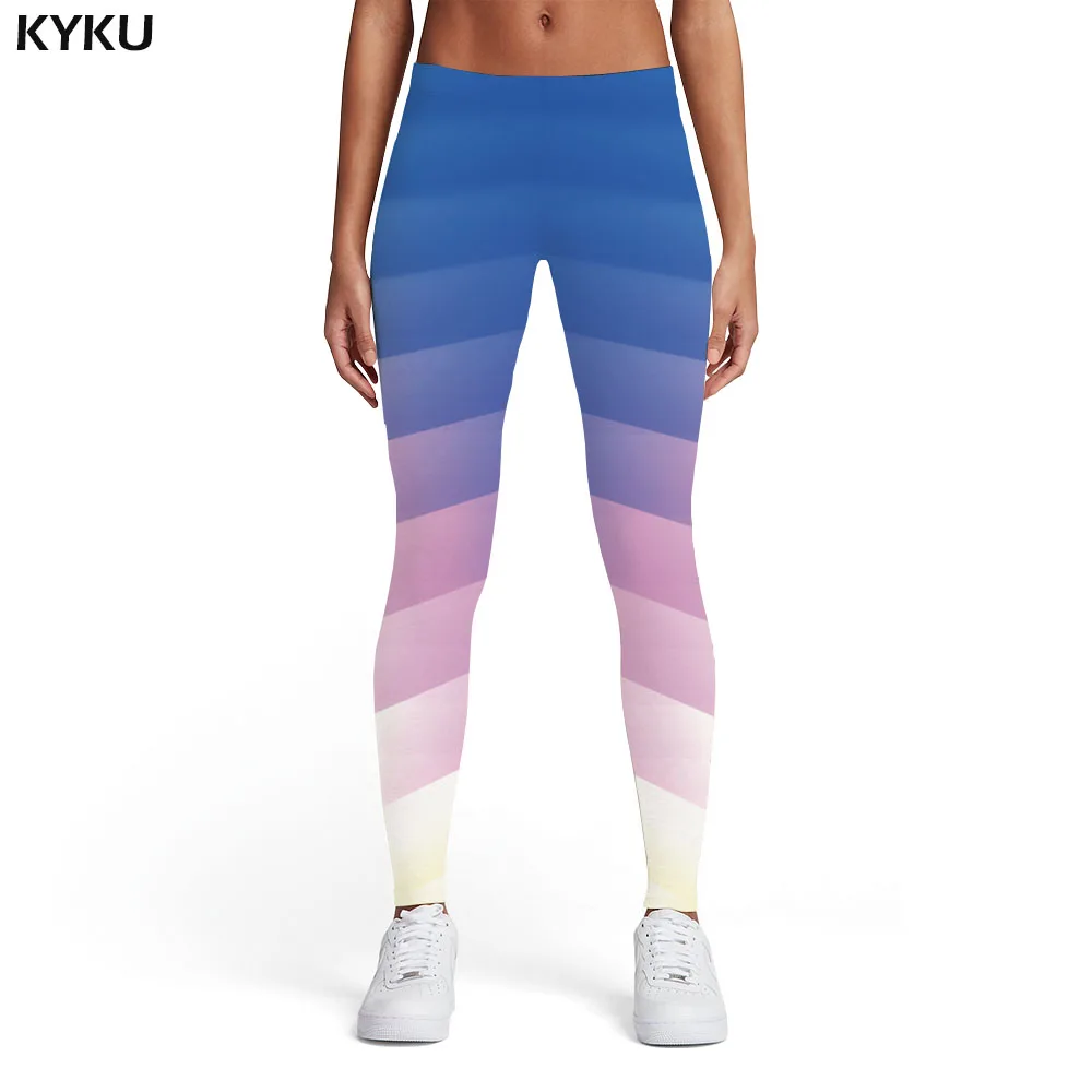 

KYKU Brand Psychedelic Leggings Women Blue Leggins Harajuku Sexy Abstract Spandex Ladies Womens Leggings Pants Casual Slim