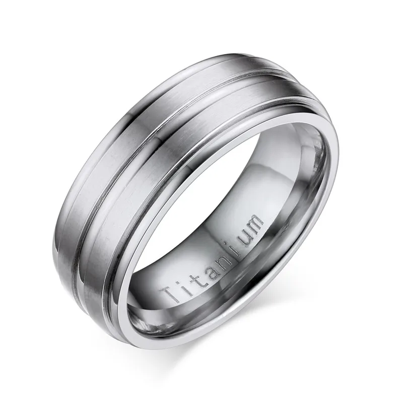 Vnox 8mm Black Men Ring Titanium Carbide Men's Jewelry Wedding Bands Classic Boyfriend Gift - Цвет основного камня: TR012S