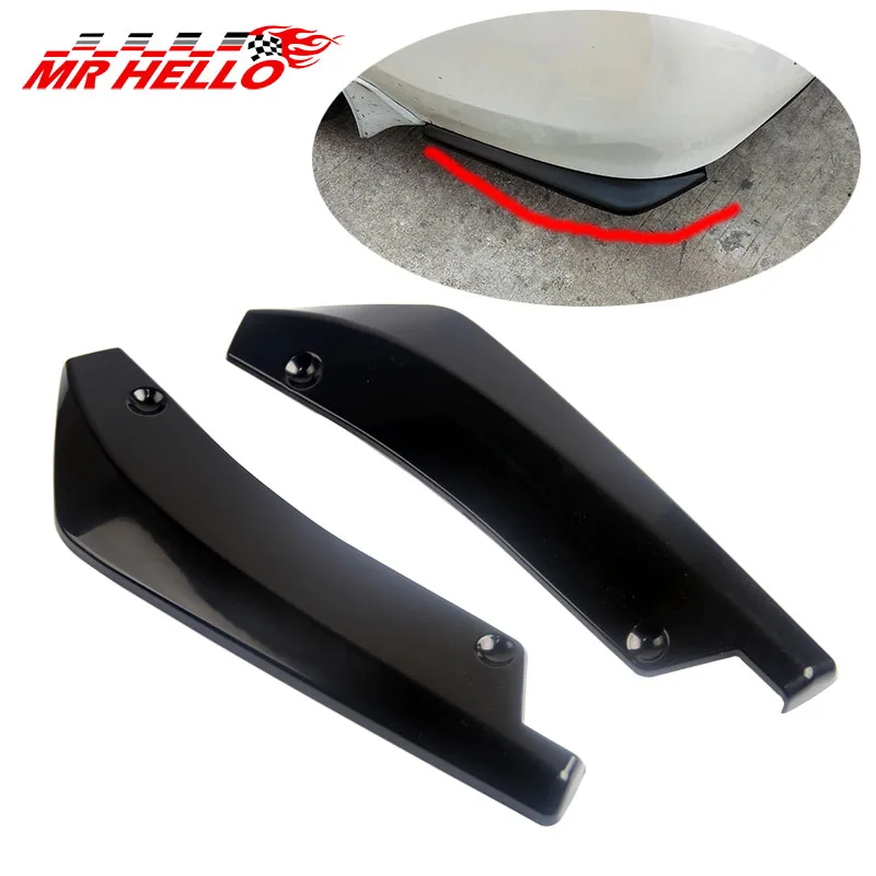 

Car Universal Rear Bumper Spoiler Canards Diffuser Car Side Fin Scratch Protector Black Rear Lip Wrap Angle Splitters Modificati