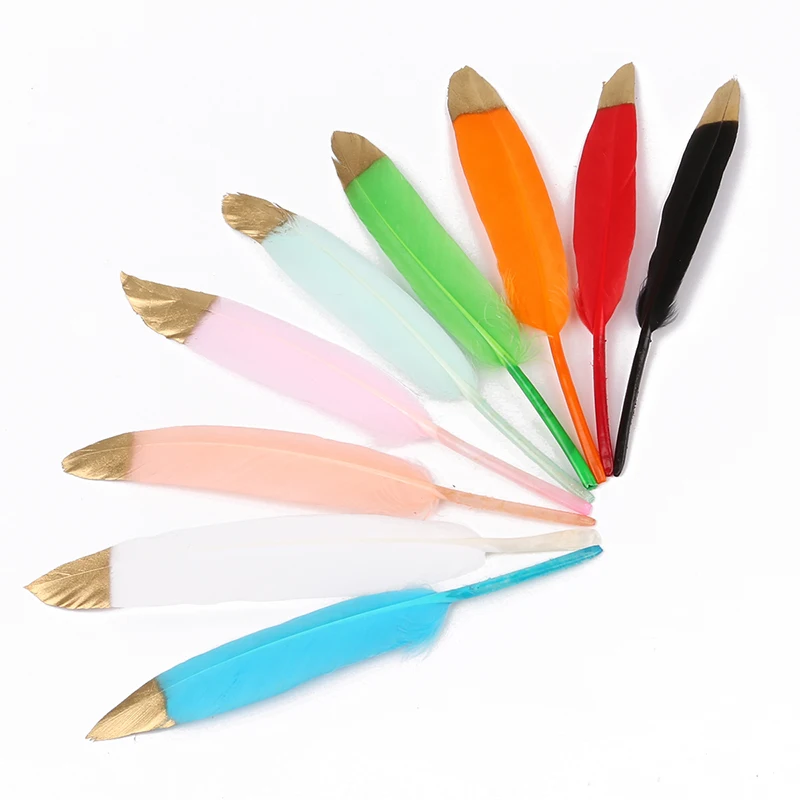 

Natural Goose Plume 10-15cm Spray Gold Color Feather Handmade DIY Material Package Self-made Earrings Jewelry Accessories 10pcs