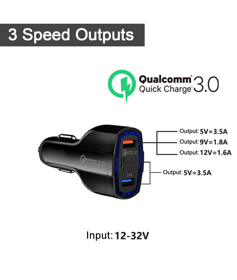 35 W быстрое QC 3,0 usb type-c автомобильное зарядное устройство для мобильного телефона быстрое PD автомобильное зарядное устройство s type C PD 3,0 двойной USB универсальный телефон