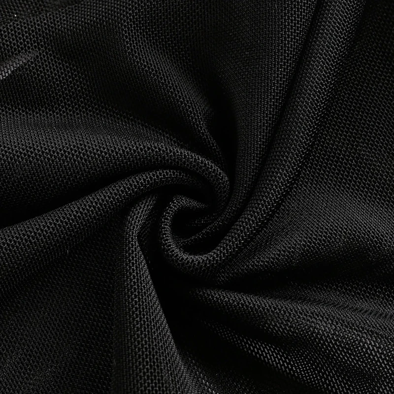 Летняя сексуальная прозрачная короткая футболка из сетки с круглым вырезом и длинным рукавом, Прозрачная Черная Женская короткая футболка