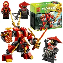 Bela 9790 Kais Fire Mech Kay Flame Mecha Minifigure Robot Ninja Building Block Kid Educational Toy Compatible Legoe Ninjago