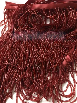 

top selling sat-5629 beaded Fringe Ribbon Trim Fringe Tassel Lace Trim for Clothing Decoration