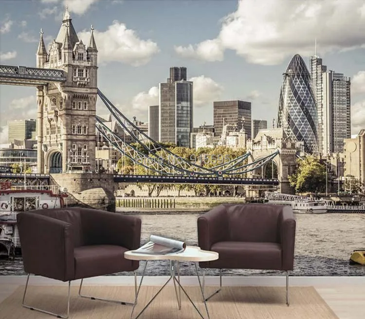 Пользовательские 3D фото обои Европейский стиль Лондонский мост городской пейзаж гостиная спальня ТВ фон настенные фрески обои