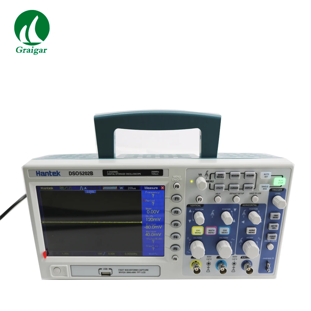 Цифровой осциллограф Hantek DSO5202B 200 МГц 1GSa/s 7 дюймовый цветной дисплей|hantek dso5202b|digital