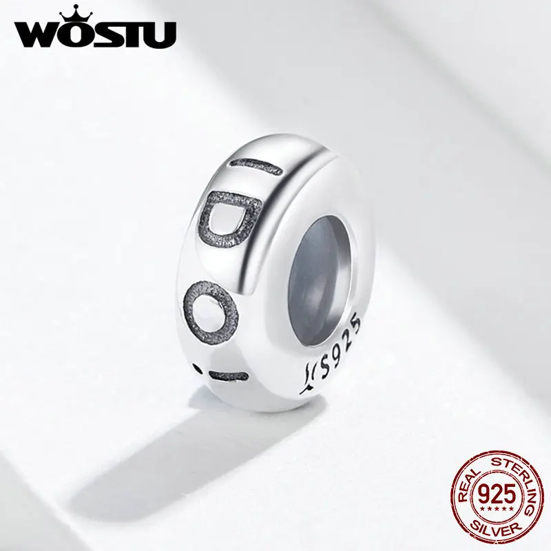 

WOSTU YES,I DO Silicone Spacer Stopper 100% 925 Sterling Silver Beads Charm Fit Original Bracelet Jewelry Accessories FIC1215