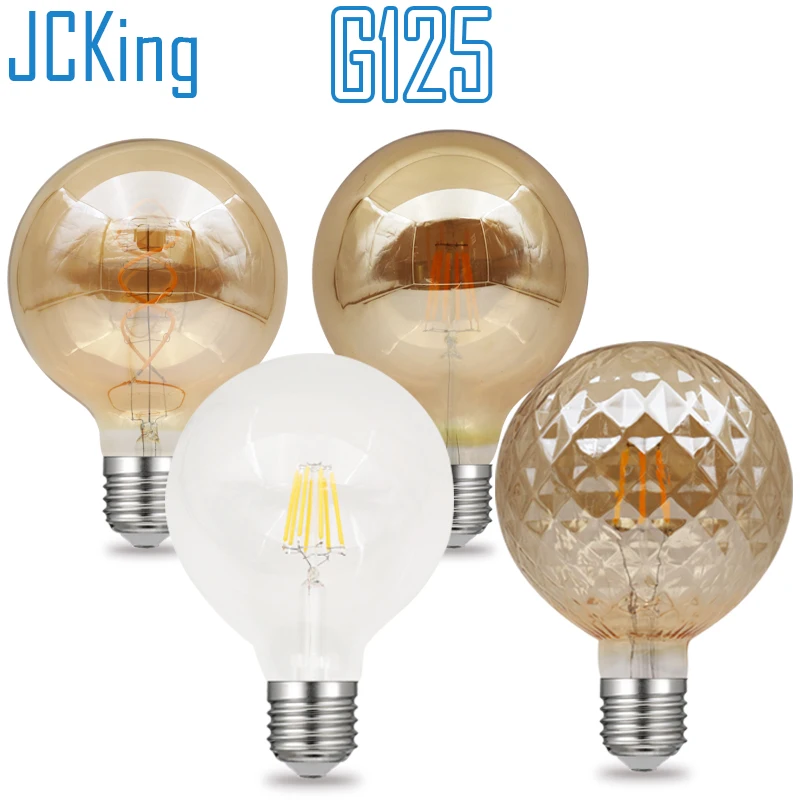 JCKing Dimmable G125 светодиодные лампы накаливания Ретро Эдисон 8 Вт лампа затемнения