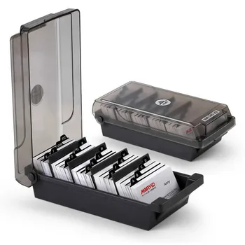 

Business Card storage box office Desktop Organizer Case Plastic Business Card Holder with classified Alphabetic card LW0314511