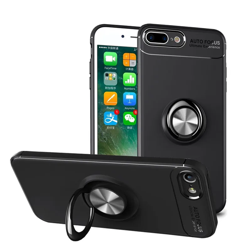 

MAKEULIKE Silicone Case For Iphone 7 Plus Soft Protection Phone Cover Coque For Iphone 7 7 Plus Fitted Case Fundas With Ring