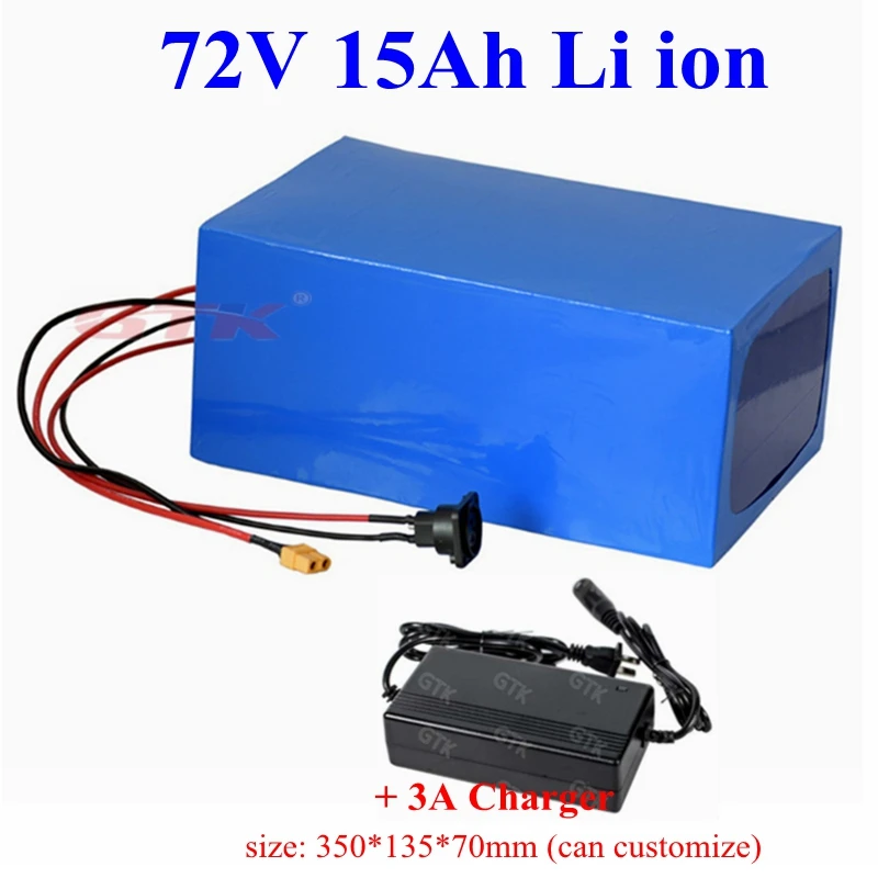 Перезаряжаемые 72v 15Ah литий Li Ion lipo battery pack 30A BMS 20S 72V для 2000 Вт комплект электрического скутера велосипеда+ 3A Зарядное устройство