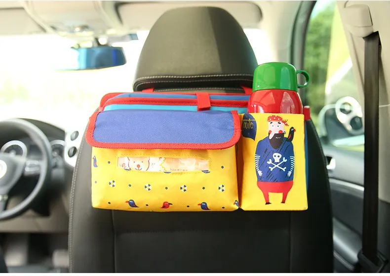 Сумка для хранения на заднем сиденье автомобиля для детей, Оксфорд, Мультяшные Складные Авто органайзеры, Детские обеденные столы, органайзер, автомобильные аксессуары
