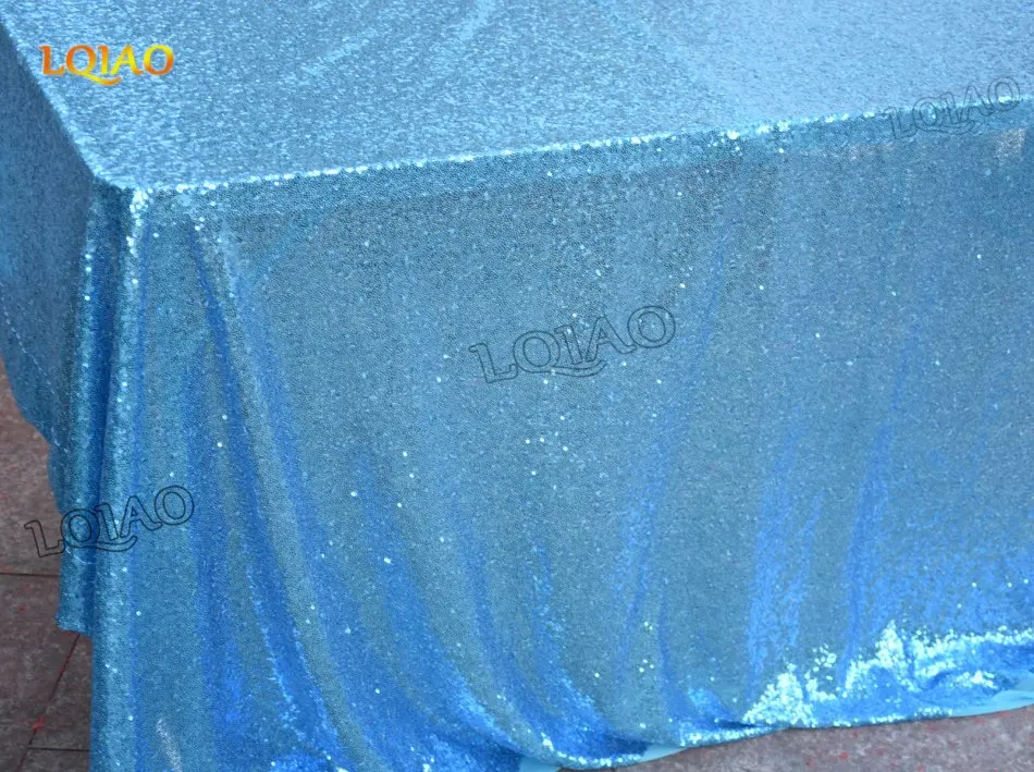 turquoise sequin tablecloth-006