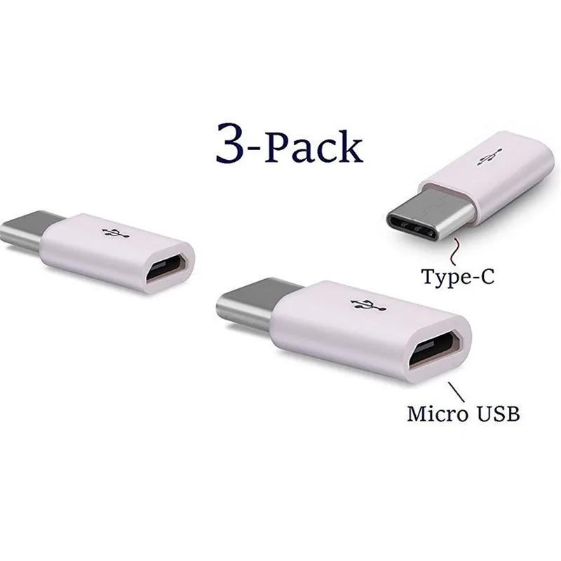 3 шт. USB-C type-C к Micro USB адаптер для передачи данных и зарядки для huawei P9 LG G5 для Xiaomi mi5 4c mi5s plus для Meizu Pro6