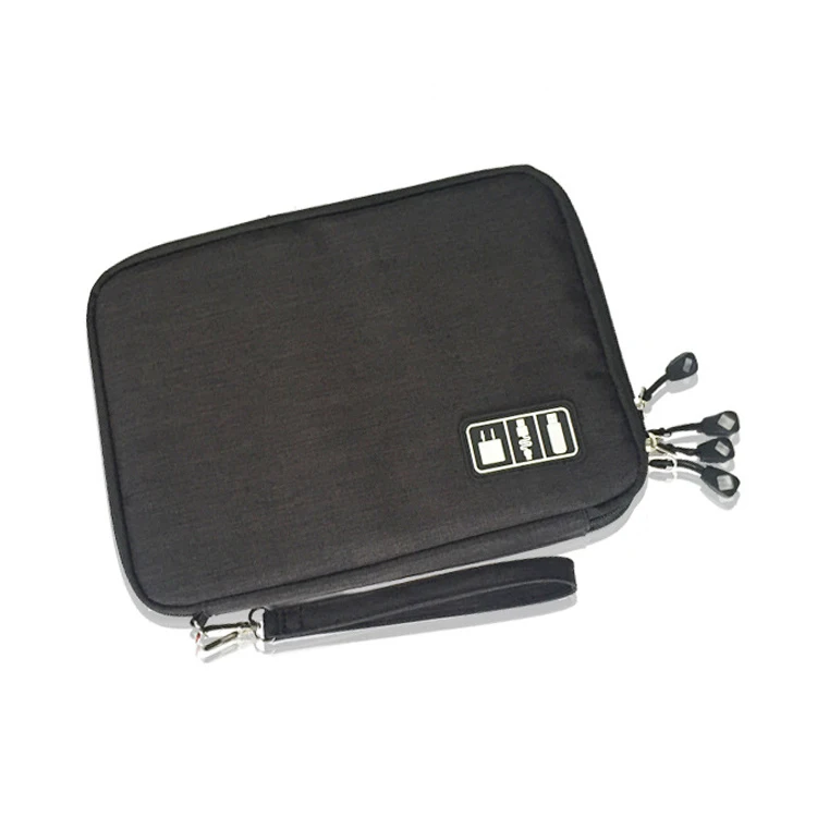 QIAQU водонепроницаемый Ipad органайзер USB кабель для передачи данных наушники провод ручка банк питания дорожные аксессуары чехол цифровое устройство устройства сумка - Цвет: Черный