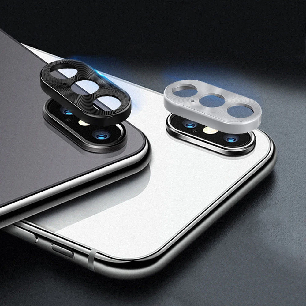 

Metal Back Camera Lens Guard Circle Protector Case For iPhone XS Max XR Protective Ring Cover With Sticker