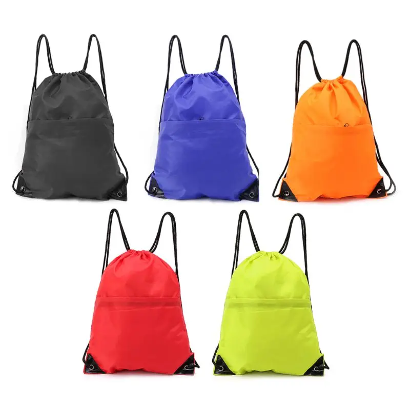 Lightweight Waterproof Zipper Gym Sport Bag Drawstring Hiking Camping