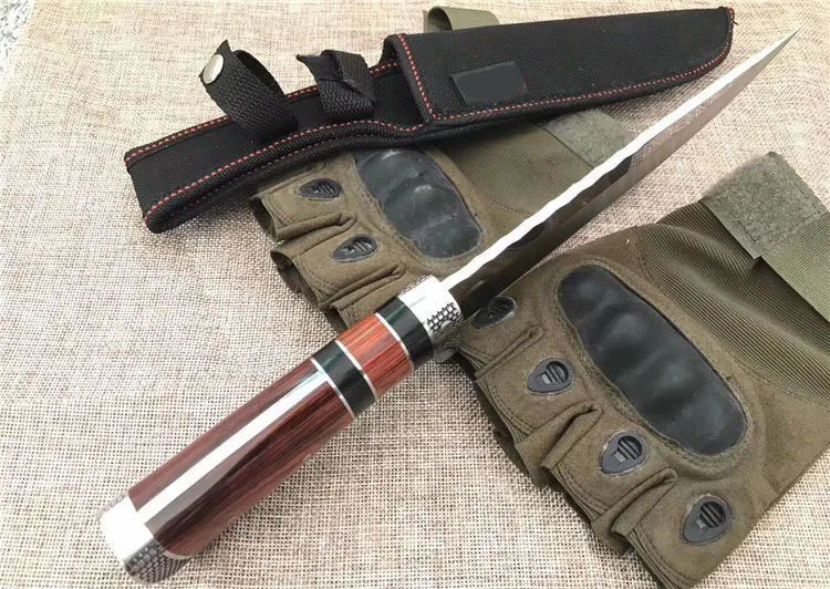 Mengoing Outdoor Tactical Power 5Cr13Mov Steel Fixed Blade Knife Wilderness Hunting Straigt Knives Tools