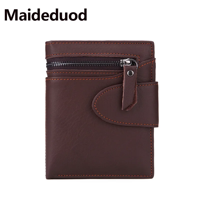 

Maideduod Vintage Men Wallet Genuine Leather Short Wallets Male Multifunctional Cowhide Purse Coin Pocket Driver License Holder