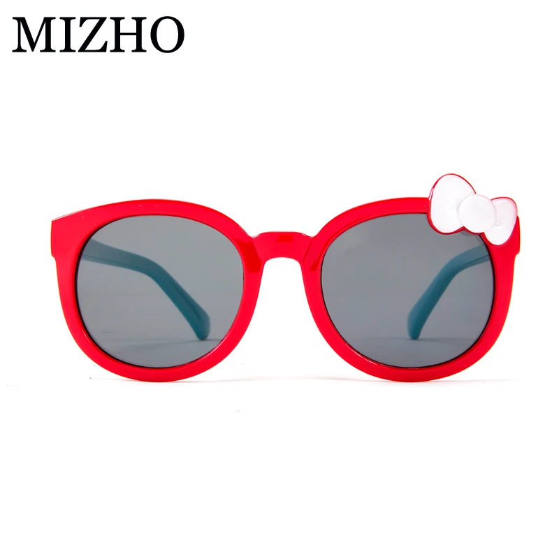 

MIZHO Plastic Titanium HD Kid Sunglasses Girls Polarized UV Protection Bow tie Sunglass Children High Quality Super-elastic soft