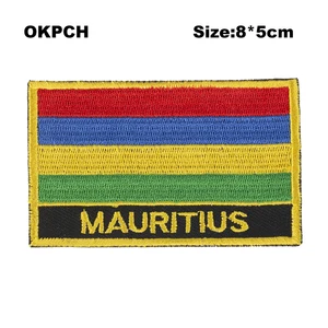 Флаг Маврикия Лоскутная Ткань Вышивка патч cutstom DIY наклейки на одежду PT0119-R - изображение