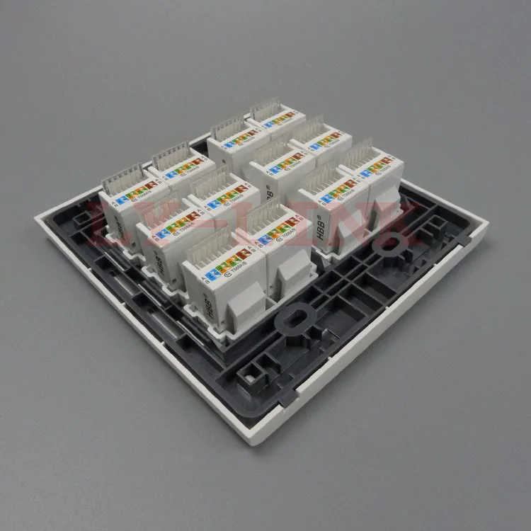 120X120 мм лицевая пластина 12 портов rj45 настенная сетевая поддержка DIY|network wall plate|rj45