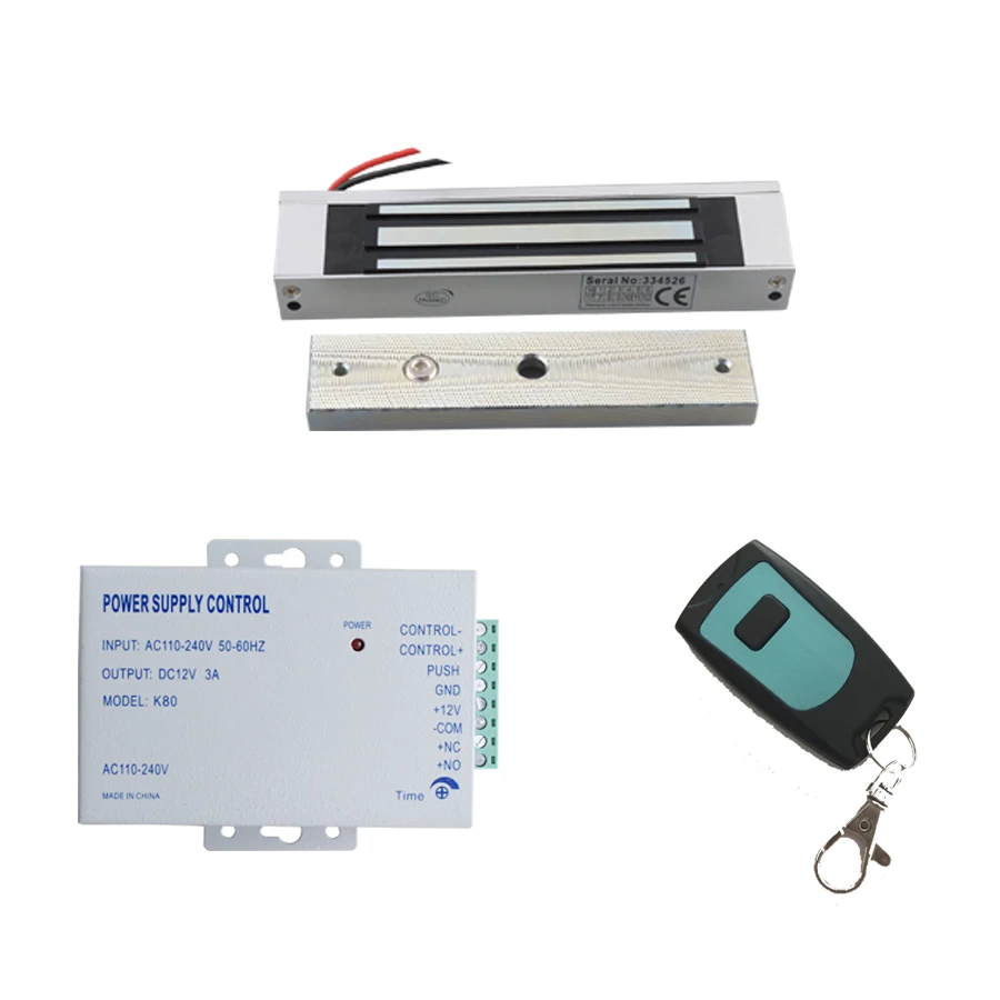 

JEX DIY Access Control power +180kg Magentic lock+remote control Support access control systems Easy install