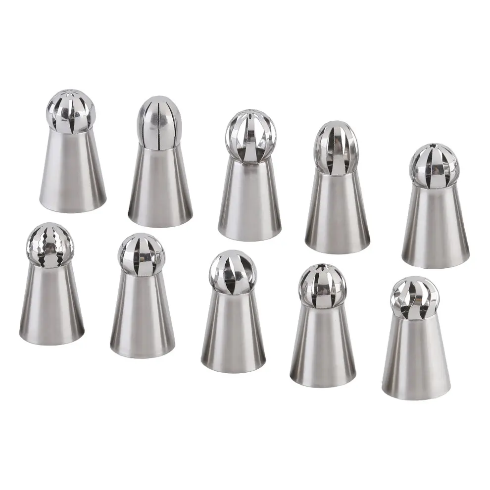 

20pcs/Set Stainless Steel Icing Piping Nozzles Sphere Ball Shape Mouth Crowded Flower Cake Cream Nozzles