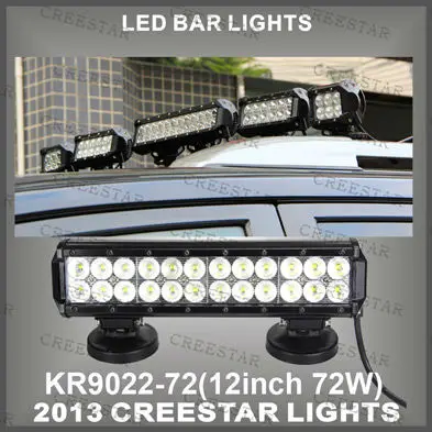 

12" 72W Double row 10-30V  CREE  TRUCK LED  LIGHT BAR  LED Spot beam light bar  LED WORK LIGHT BAR FOR SUV 5700 Lumen KR9022-72